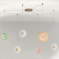 Chandelier in Painted Metal and Colored Grit Glass with LED Light - Albizia