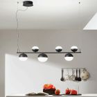 Chandelier in Painted Metal and Shaped Blown Glass - Celtis Viadurini