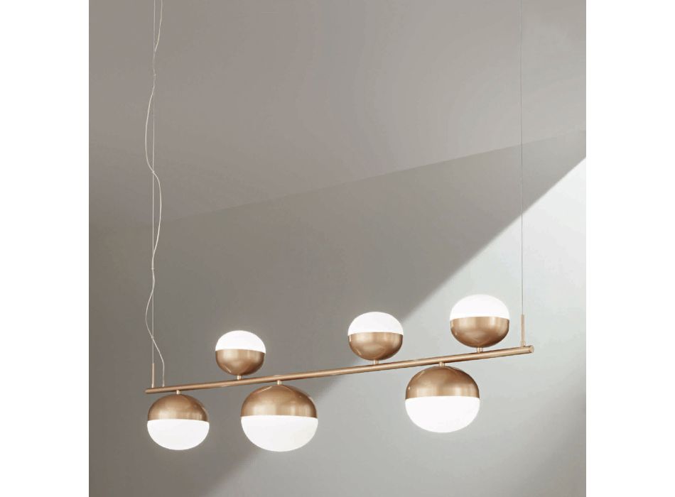 Chandelier in Painted Metal and Shaped Blown Glass - Celtis Viadurini
