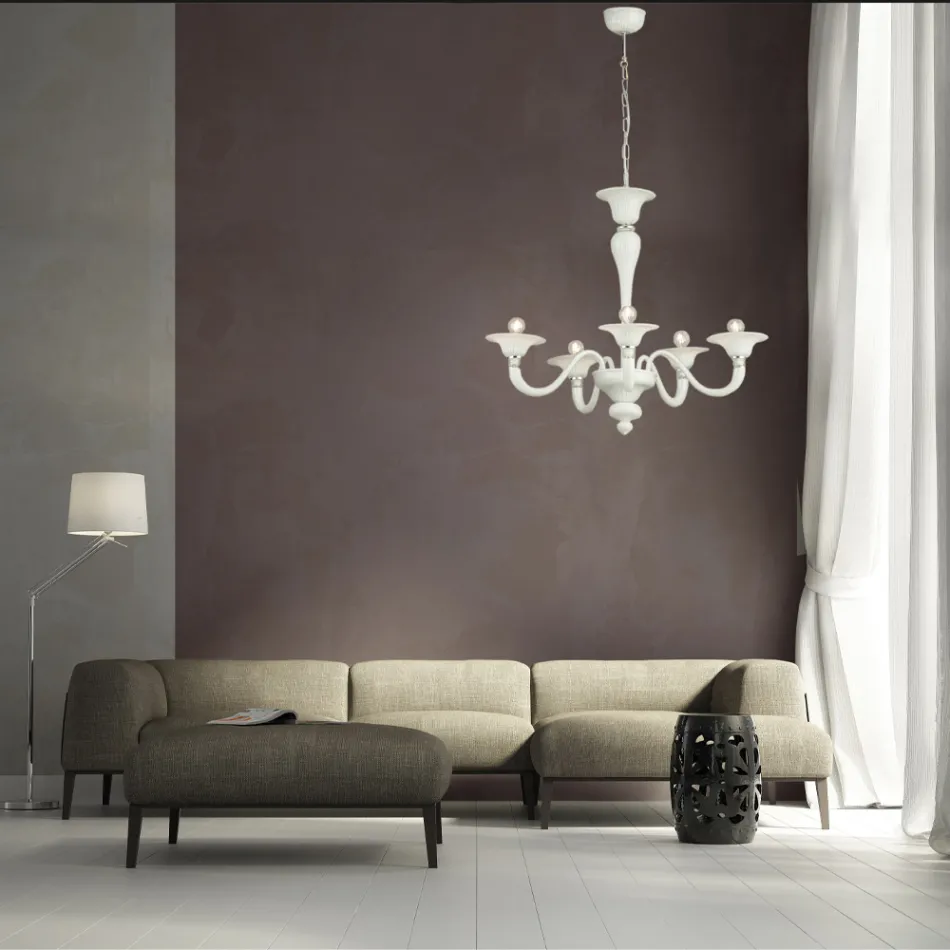Classic Style Hand Blown Venetian Glass Chandelier - Demetra Viadurini