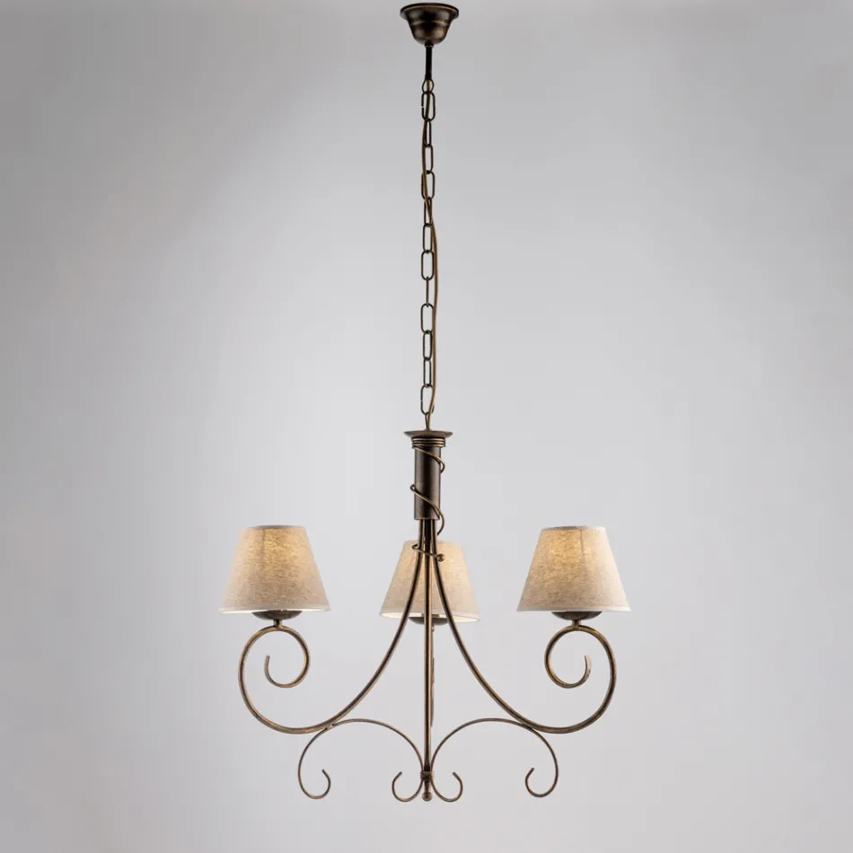 Two-light glass and metal chandelier for refined spaces – Draco Viadurini