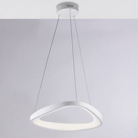 White glass and metal chandelier to illuminate elegant interiors – Voyager Viadurini