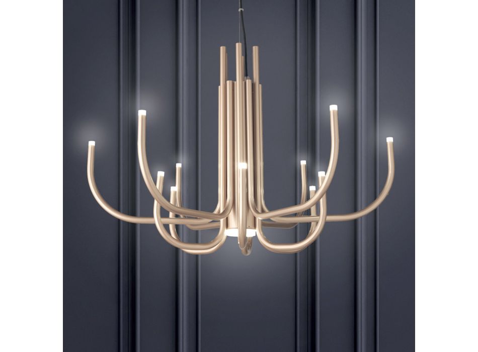 13 Lights LED Chandelier in White, Black or Gold Painted Metal - Scorpio