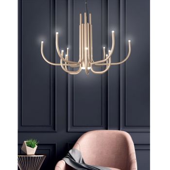 13 Lights LED Chandelier in White, Black or Gold Painted Metal - Scorpio