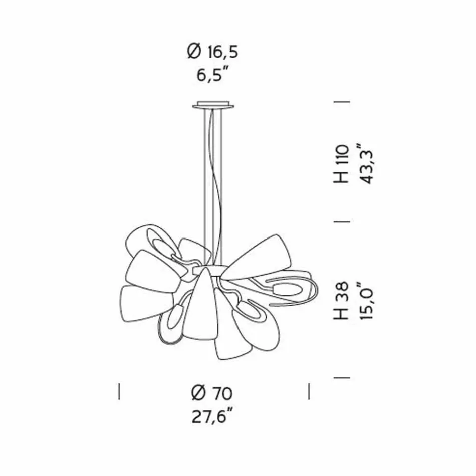 Modern Chandelier with 12 Lights in Venice Glass, Made in Italy - Diamonique Viadurini