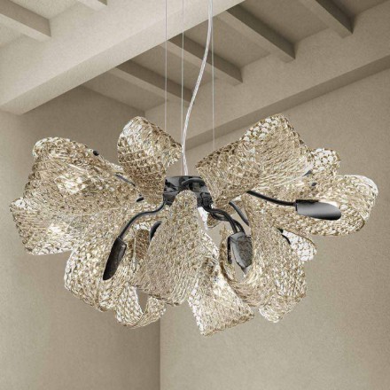 Modern Chandelier with 12 Lights in Venice Glass, Made in Italy - Diamonique Viadurini