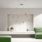 Modern Chandelier in Powder Coated Aluminum and Adjustable Cable - Buxus Viadurini