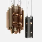 Velis - Elegantly Designed Modern Fused Glass Chandelier Made in Italy Viadurini