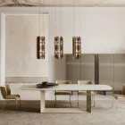 Velis - Elegantly Designed Modern Fused Glass Chandelier Made in Italy Viadurini