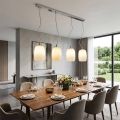 Four-Light Chandelier on a Linear Bar in Blown Glass Made in Italy - Soffio