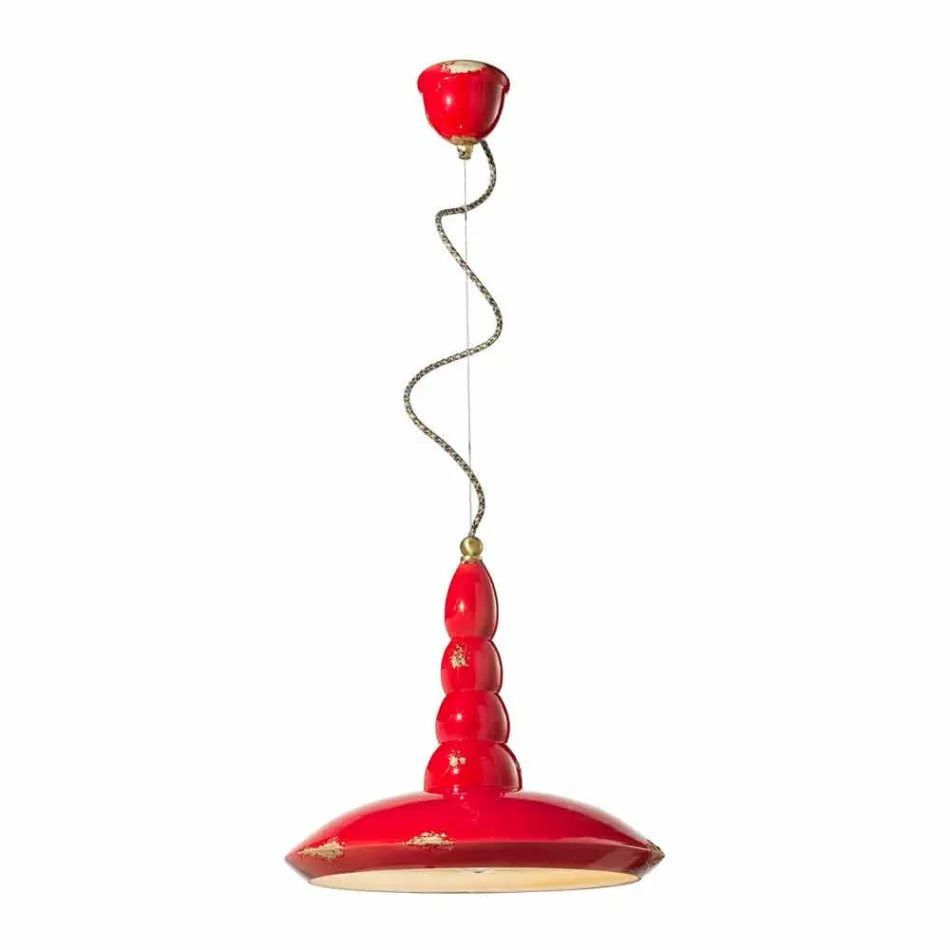 retro chandelier crafted ceramic suspension Ferroluce Viadurini