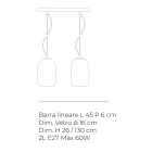 Two-Light Hand-Blown Glass Pendant Lamp Made in Italy - Soffio Viadurini