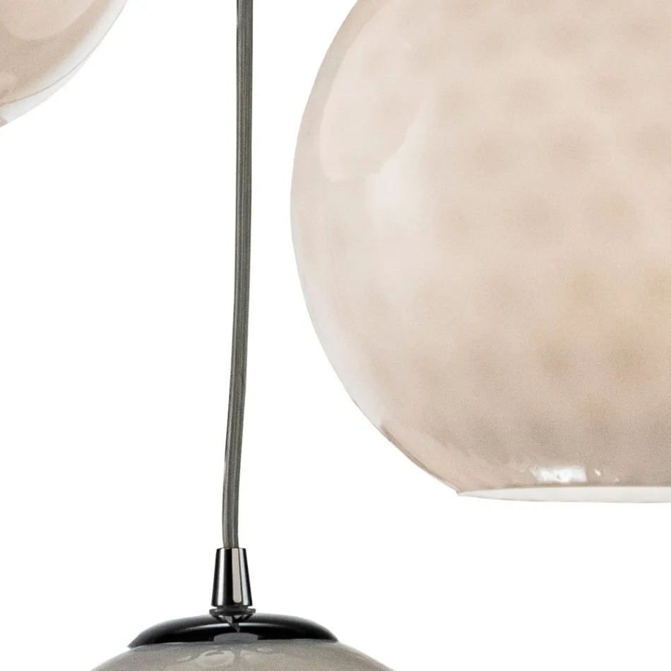 Lucilla - Venetian Glass Three-Dome Pendant Chandelier Made in Italy Viadurini