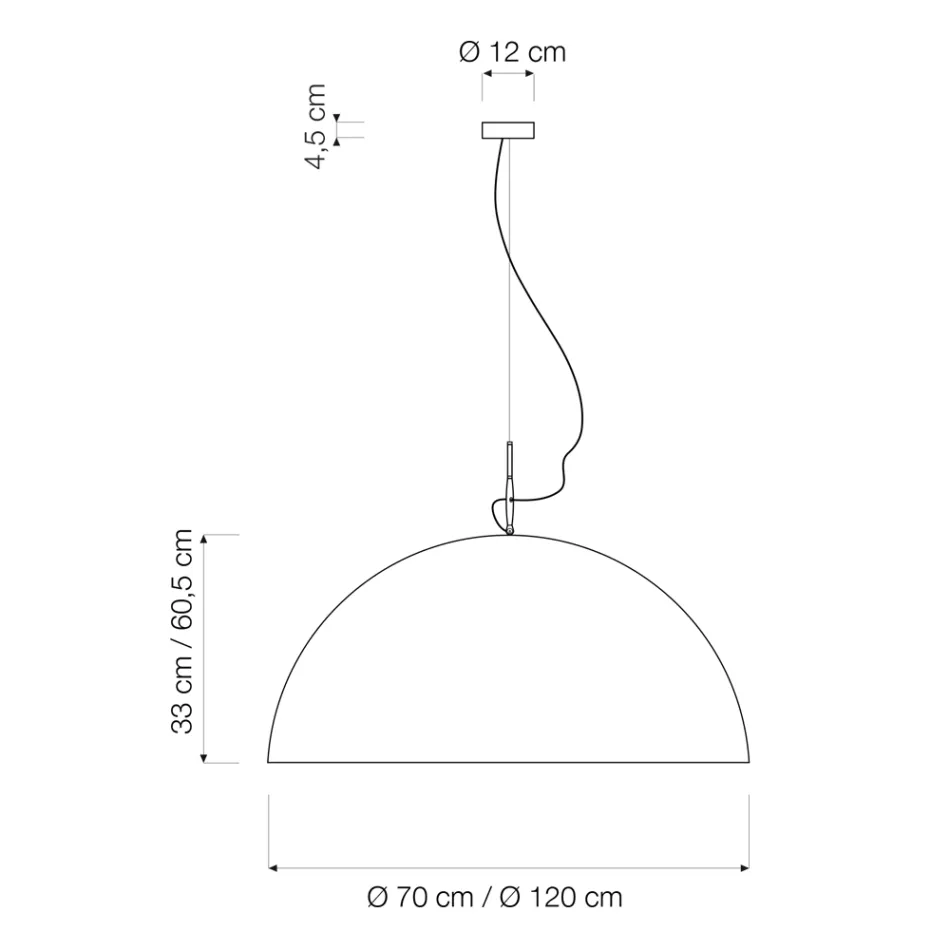 Suspended Chandelier in Laprene and Nebulite - Mezza Luna by In-es.artdesign Viadurini