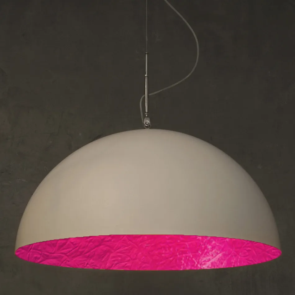 Suspended Chandelier in Laprene and Nebulite - Mezza Luna by In-es.artdesign Viadurini