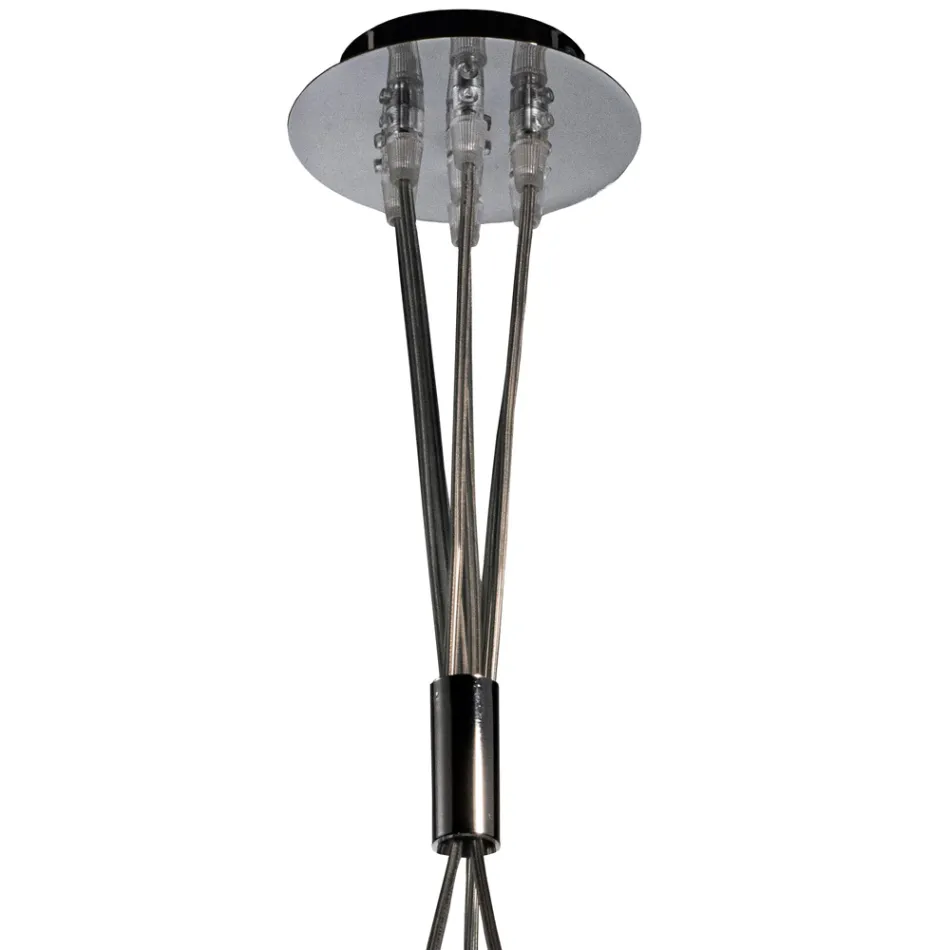 Three-Light Suspended Chandelier in Cased Glass Made in Italy - Althea Viadurini