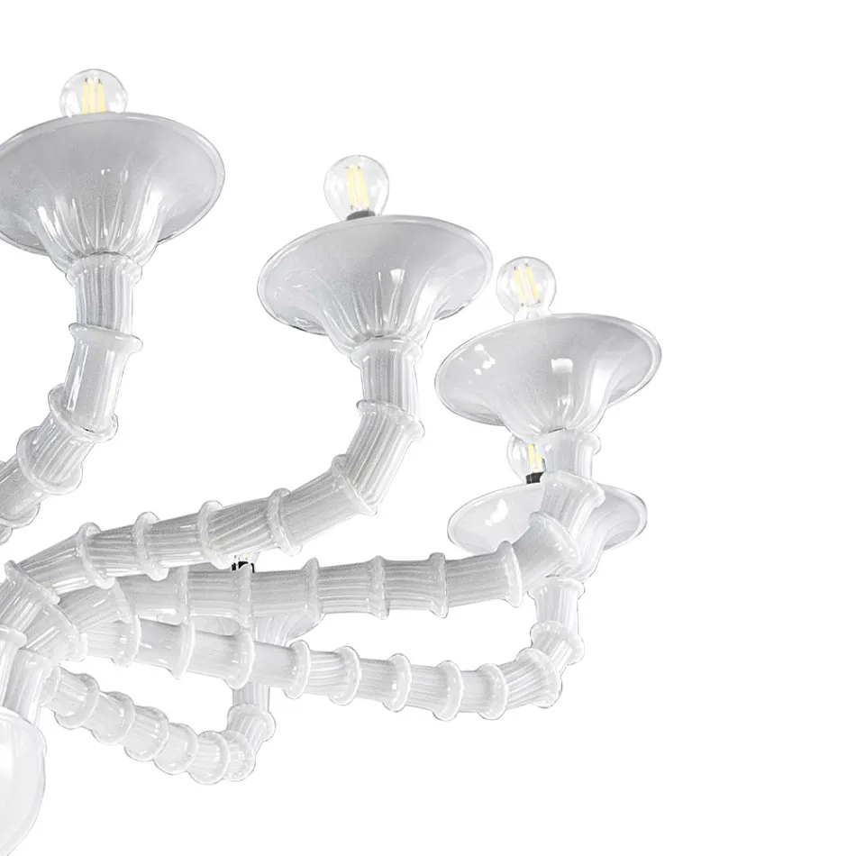 Classic Style Chandelier in Hand Blown Venetian Glass - Vanity Viadurini