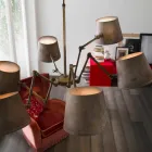 Industrial style chandelier in iron and brass Reporter Il Fanale Viadurini