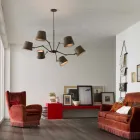 Industrial style chandelier in iron and brass Reporter Il Fanale Viadurini