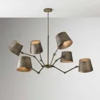 Industrial style chandelier in iron and brass Reporter Il Fanale Viadurini