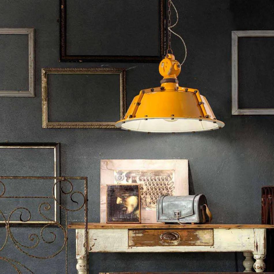 industrial style chandelier vintage bell Jillian Ferroluce Viadurini