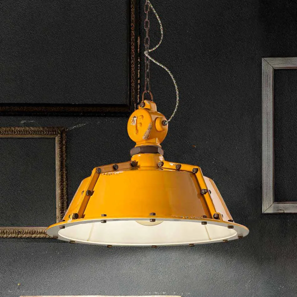 industrial style chandelier vintage bell Jillian Ferroluce Viadurini