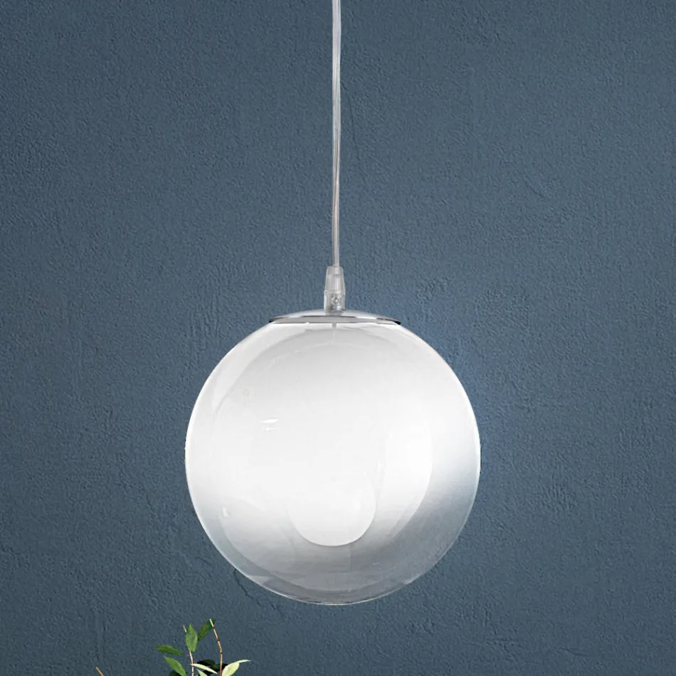 Isotta Four-Light Linear Bar Chandelier in White Glass Made in Italy Viadurini