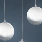 Isotta Four-Light Linear Bar Chandelier in White Glass Made in Italy Viadurini