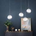Isotta Four-Light Linear Bar Chandelier in White Glass Made in Italy