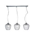 Three-Light Linear Bar Chandelier in Venetian Glass Made in Italy - Elisia