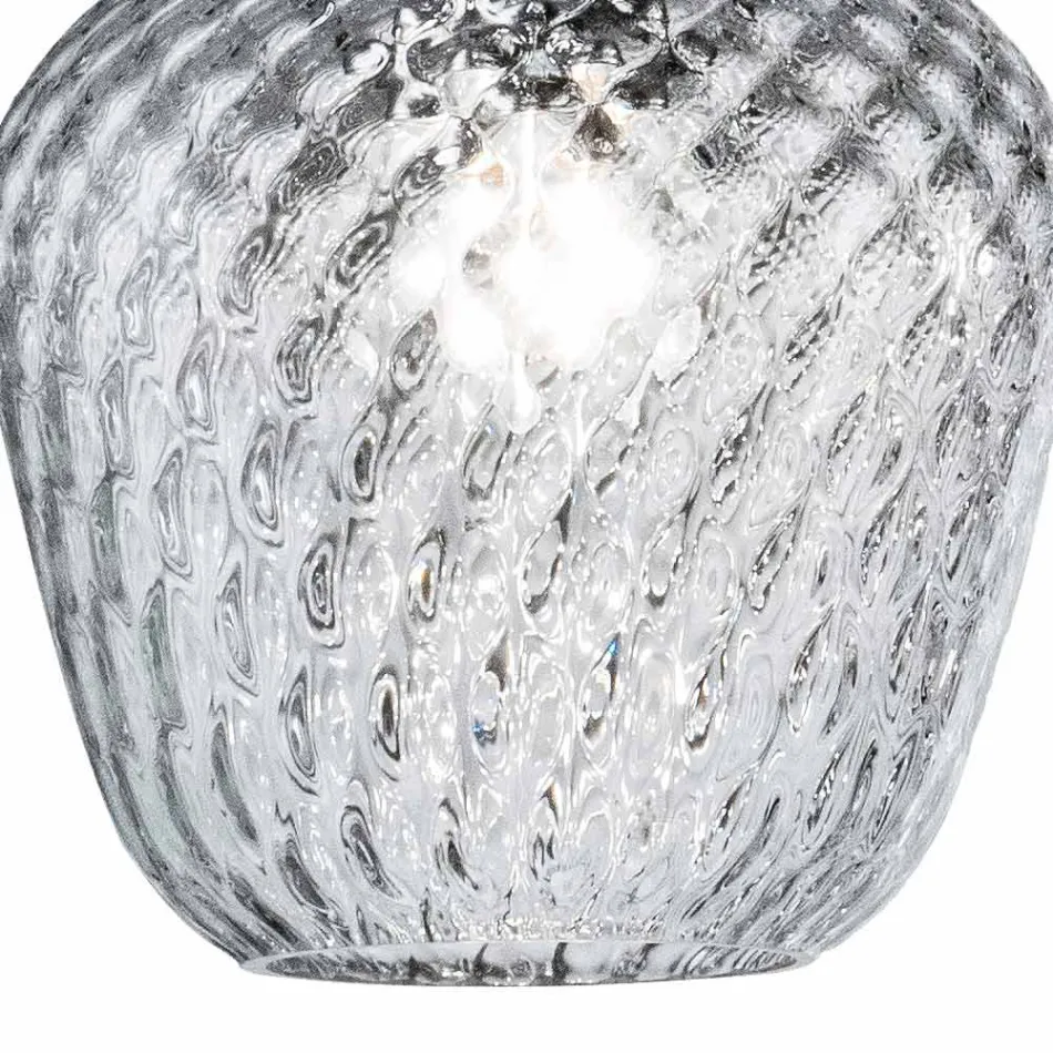 Three-Light Linear Bar Chandelier in Venetian Glass Made in Italy - Elisia Viadurini