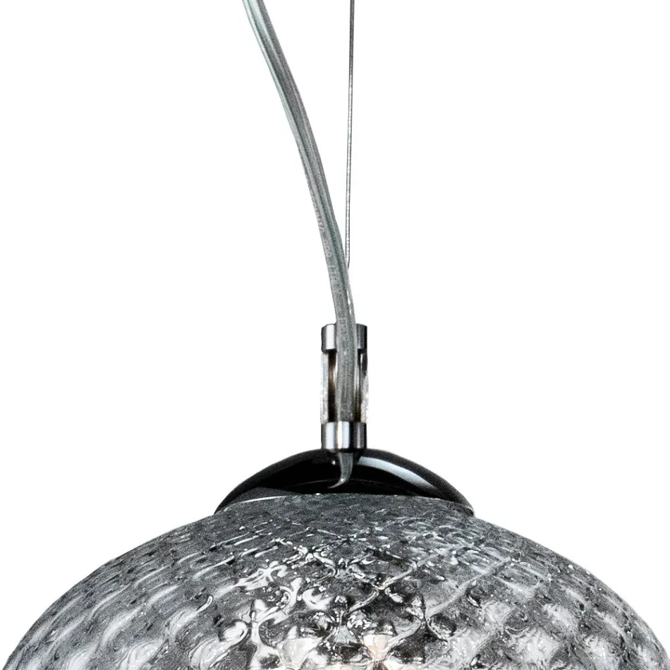 Three-Light Linear Bar Chandelier in Venetian Glass Made in Italy - Elisia Viadurini