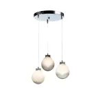 Three-Light Chandelier on a Round Base in Cased Glass Made in Italy - Iride Viadurini