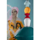 Vintage Green or Yellow Ceramic Chandelier Made in Italy - Ferroluce Lariat Viadurini