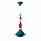 Vintage Green or Yellow Ceramic Chandelier Made in Italy - Ferroluce Lariat Viadurini