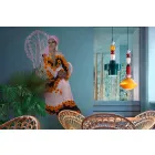 Vintage Green or Yellow Ceramic Chandelier Made in Italy - Ferroluce Lariat Viadurini