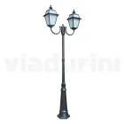 Lamppost 2 Lights in Aluminum and Glass Vintage Style Made in Italy - Vivian Viadurini