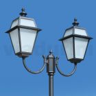 Lamppost 2 Lights in Aluminum and Glass Vintage Style Made in Italy - Vivian Viadurini