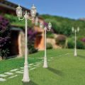 Lamppost 2 Lights Vintage Style in White Aluminum Made in Italy - Dodo