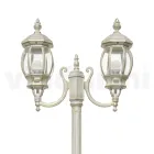 Lamppost 2 Lights Vintage Style in White Aluminum Made in Italy - Dodo Viadurini