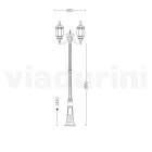 Lamppost 2 Lights Vintage Style in White Aluminum Made in Italy - Dodo Viadurini