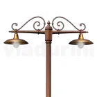 Lamp Post 2 Lights Vintage Style in Aluminum and Brass Made in Italy - Adela Viadurini
