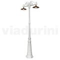Lamp Post 2 Lights Vintage Style in Aluminum and Brass Made in Italy - Adela