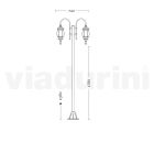 Lamppost 2 Lights Vintage Style in Gray Aluminum Made in Italy - Empire Viadurini