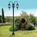Lamppost 2 Lights Vintage Style in Gray Aluminum Made in Italy - Empire