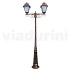 Lamp Post 2 Lights Vintage Style in Aluminum Made in Italy - Doroty Viadurini