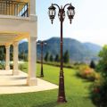 Lamppost 3 Lights Vintage Style in Aluminum Made in Italy - Leona
