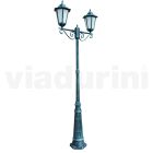 Lamppost 2 Lights in Aluminum and Glass Made in Italy Vintage - Janira Viadurini