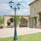 Lamppost 2 Lights in Aluminum and Glass Made in Italy Vintage - Janira Viadurini