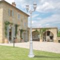 Lamppost with 2 Lights Vintage Style in White Aluminum Made in Italy - Dodo